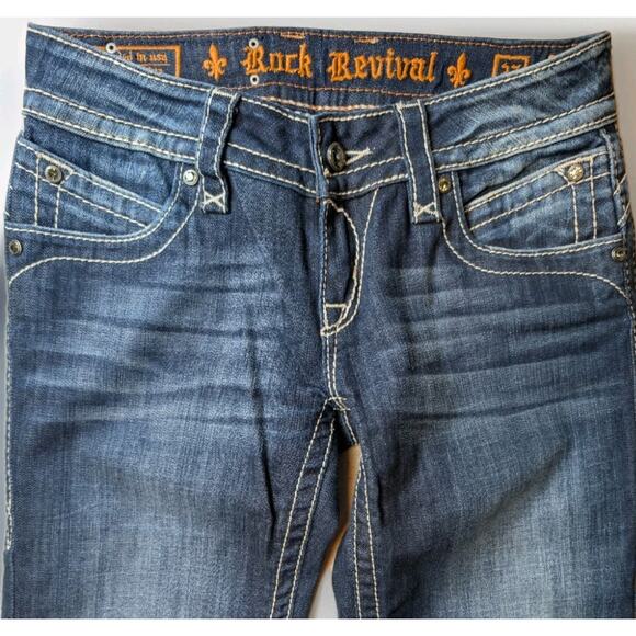 Rock Revival Scarlett Wide Leg Jeans Size 28L (29x34) NWOT Y2K Boot flap pocket - Picture 4 of 9